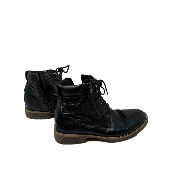 Vostey Motorcycle Boots Black Leather Mens 11 - Picture 3 of 8